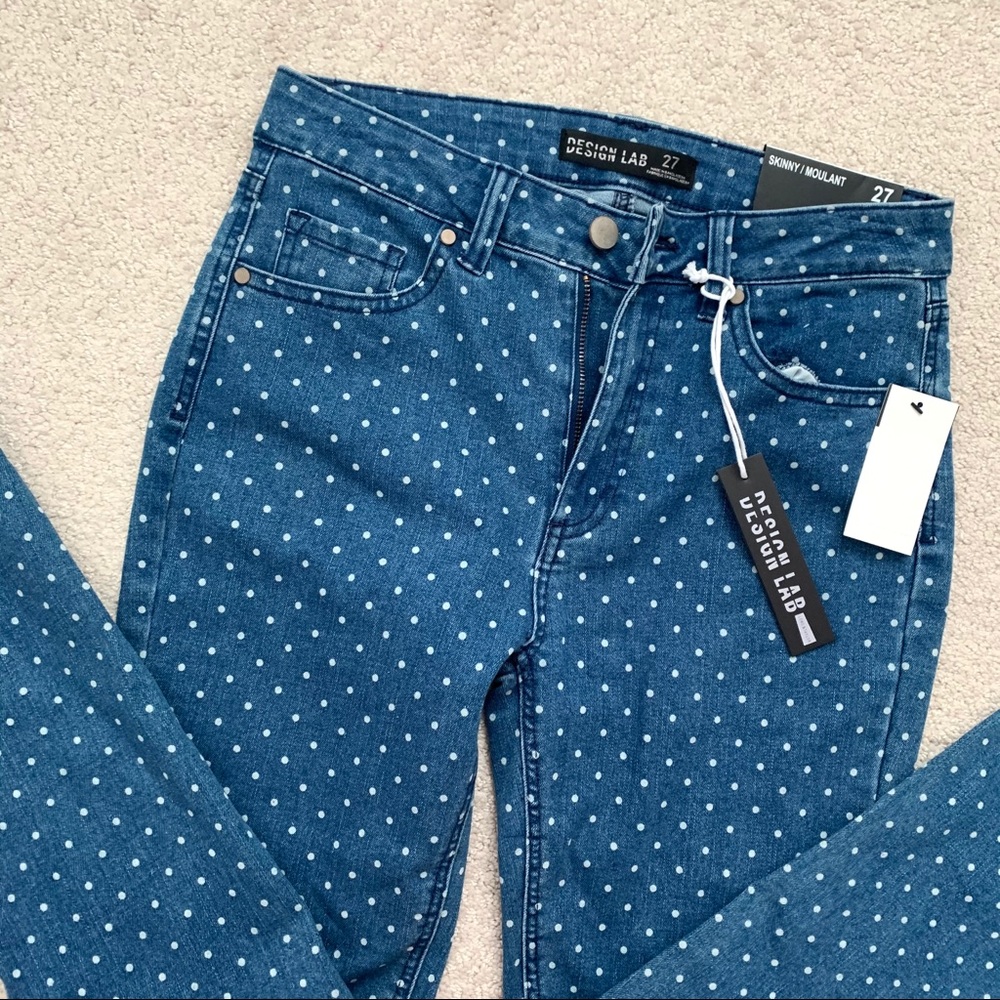 NWT Design Lab Polka Dot Skinny Jeans
